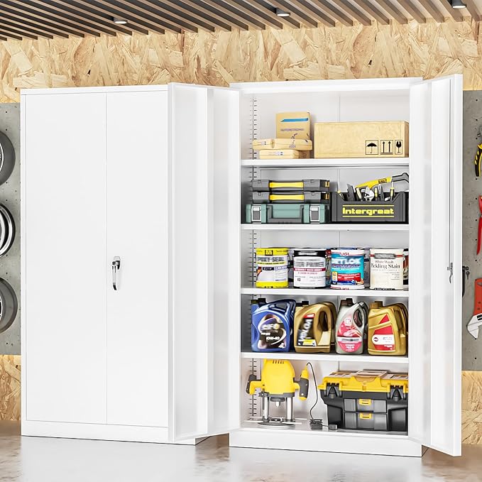 INTERGREAT White Metal Storage Cabinet, Tall Metal Cabinet - Image 7