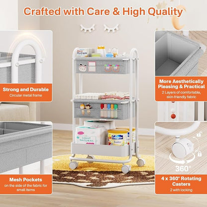 Modanais Baby Diaper Caddy Organizer Cart - Image 3