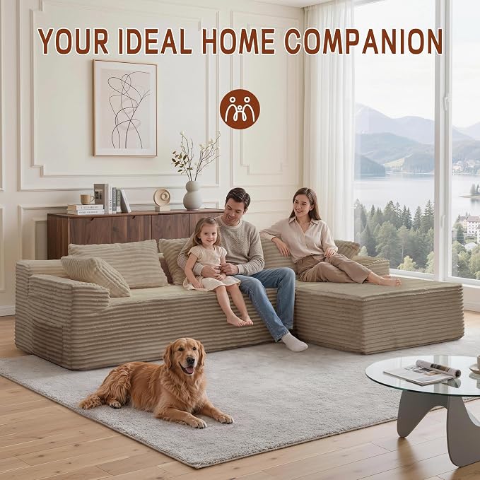 Korser 108" L-Shaped Modular Sectional Sofa - Image 5