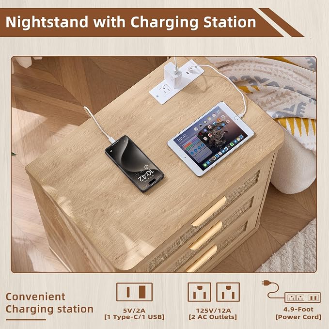 LEYAOYAO Rattan Night Stand - Image 5