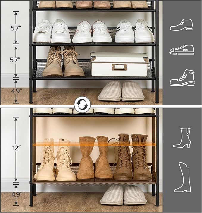 HOOBRO Shoe Rack for Entryway, 5-Tier Shoe Organizer - Image 5