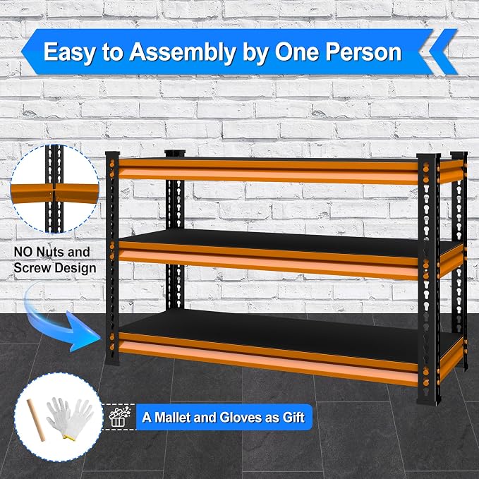 48" W Garage Shelving Heavy Duty, 1500LBS Loads Adjustable Garage Storage - Image 6