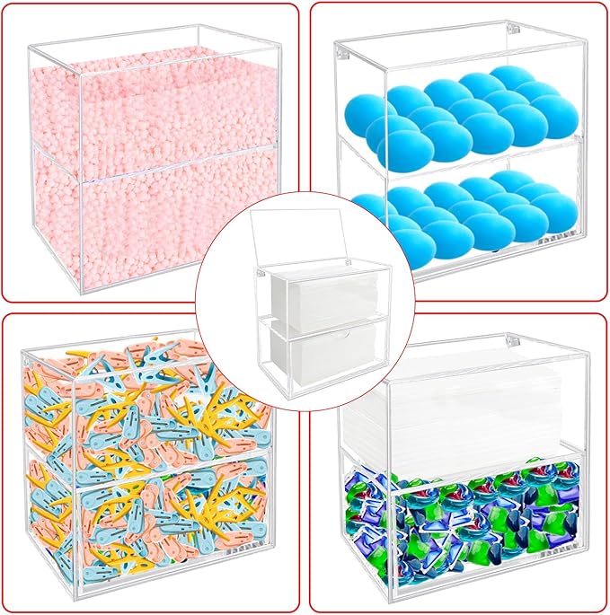 Dryer Sheet Holder Box Acrylic Laundry Sheets Container Storage Dispenser - Image 4