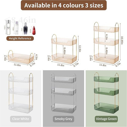 3 Tier Bathroom Organizer Countertop Makeup Perfume Tray Skincare Organizer - Image 2