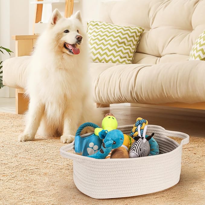 Small Woven Cotton Rope Basket Cute Baby Gift Baskets Empty Decorative Storage - Image 3