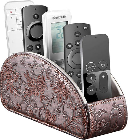 YAPISHI All-in-One Leather Brown TV Remote Holder by YAPISHI