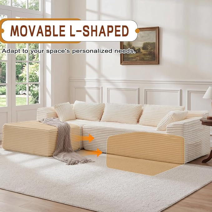 Korser 108" L-Shaped Modular Sectional Sofa - Image 7