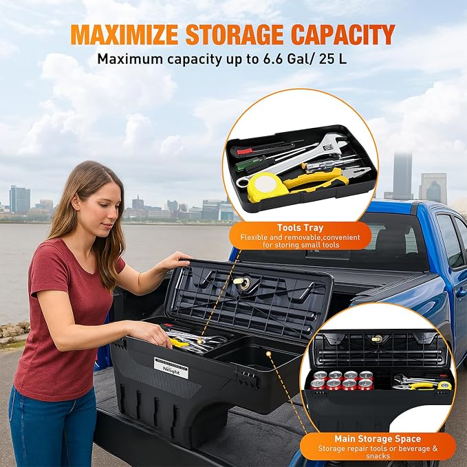 Nilight Truck Bed Tool Box Left Drivers Side Truck Tool Box Fit - Image 2