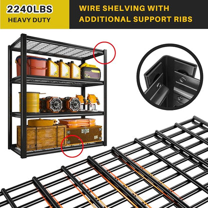 REIBII 40" W Garage Shelving 2240 LBS Storage Shelves Adjustable Heavy Duty - Image 6