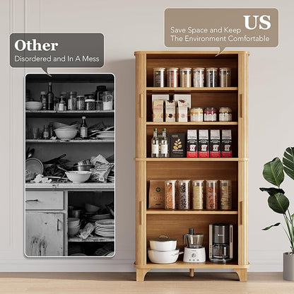 Decofy 69" Tall Kitchen Pantry Storage Cabinet - Image 6