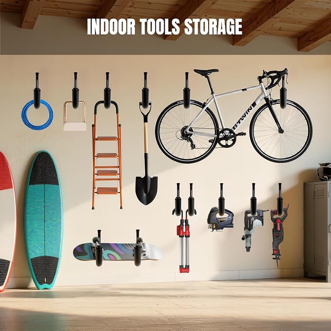 4 Pack Kayak Wall Mount Rack, Heavy Duty 120 LBS Garage Storage Hooks, 15 Inch - Image 3