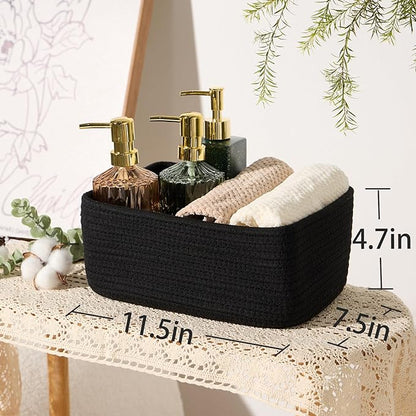 Small Storage Baskets for Organizing | Closet Organizer Bins | Shelf Toy Basket - Image 3