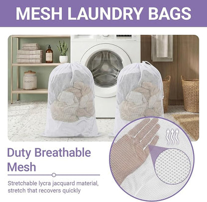 2 Pack XL Mesh Laundry Bags, Machine Washable Heavy Duty Mesh Storage Bag - Image 2