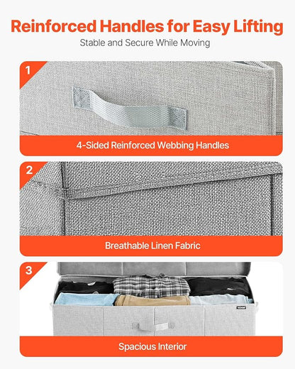 VEVOR Under Bed Storage with Lids, 31.7 x 15.9 x 6.1 Inch, 48L Large Underbed - Image 7
