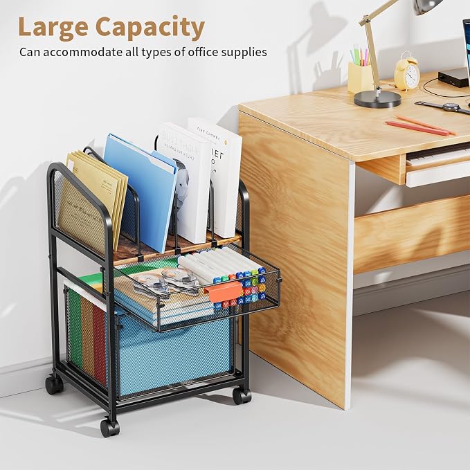 Marbrasse Rolling File Cart - Image 3