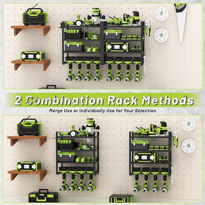 Power Tool Organizer Wall Mount, 4 Layers Capacity Heavy Duty Metal Storage Rack - Image 3