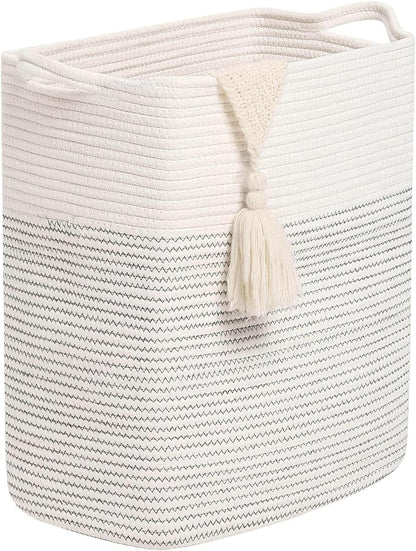 Tall Laundry Basket With Handles, Woven Cotton Rope Big Laundry Hamper Sorters - Image 9