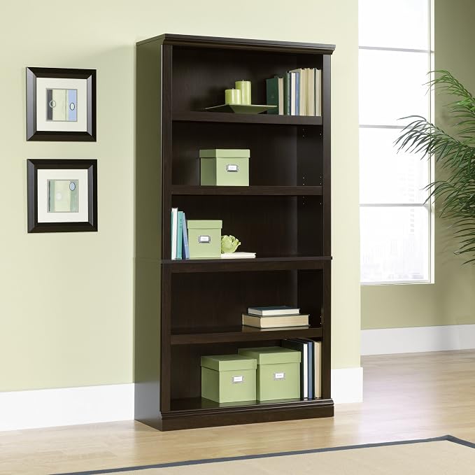 Sauder 5 Tier Book Shelf Wooden Bookcase Multipurpose Bookshelf - Image 2