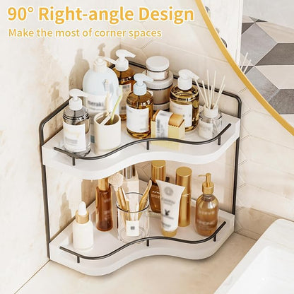 2-Tier Corner Bathroom Counter Organizer - Image 5
