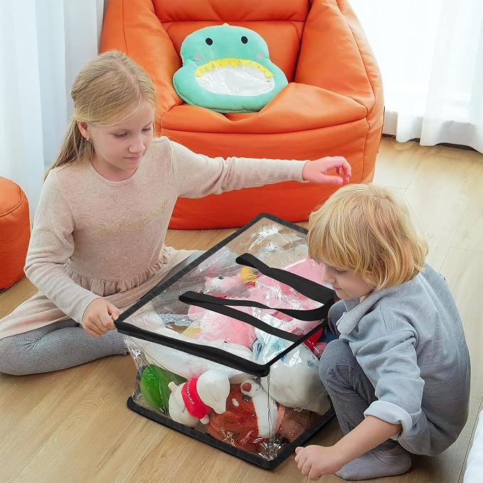 Vieshful 3 Pack 40L+60L+90L Clear Clothes Storage Bag, Zippered Closet Organizer - Image 3