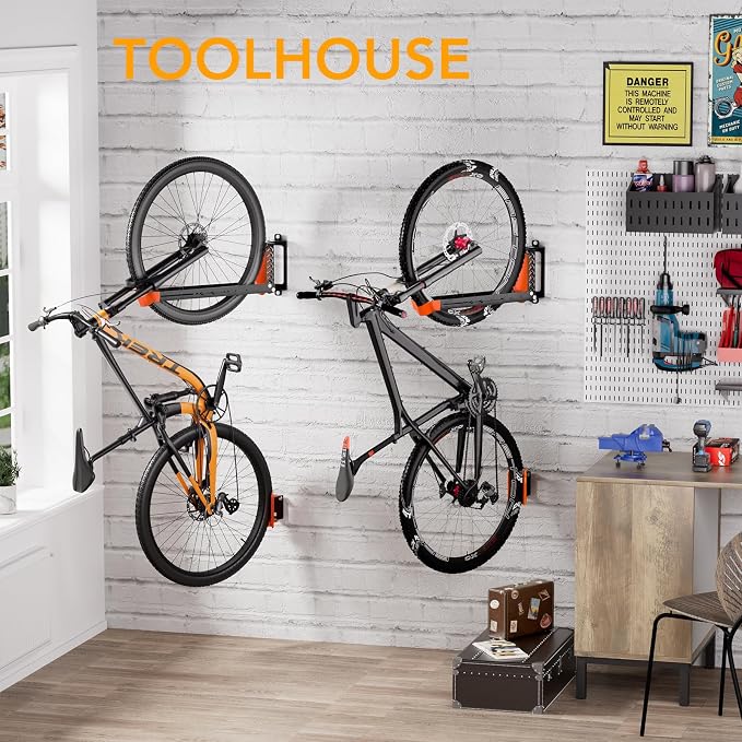 3-Pack Swivel Bike Rack Wall Mount, Bike Hangers - Image 7