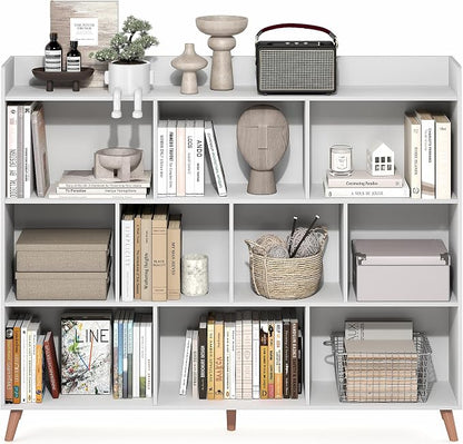 Furinno Claude Book Shelf, 10-Cube Mid Century Style Bookshelf, Storage - Image 4