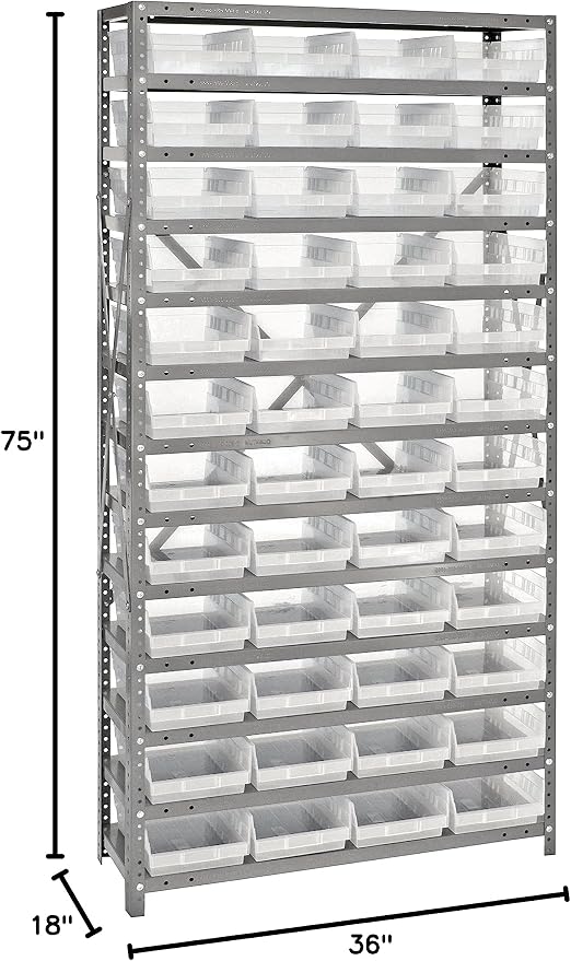 Quantum Storage Systems 1875-108CL Clear-View Sloped Shelving Unit - Image 2