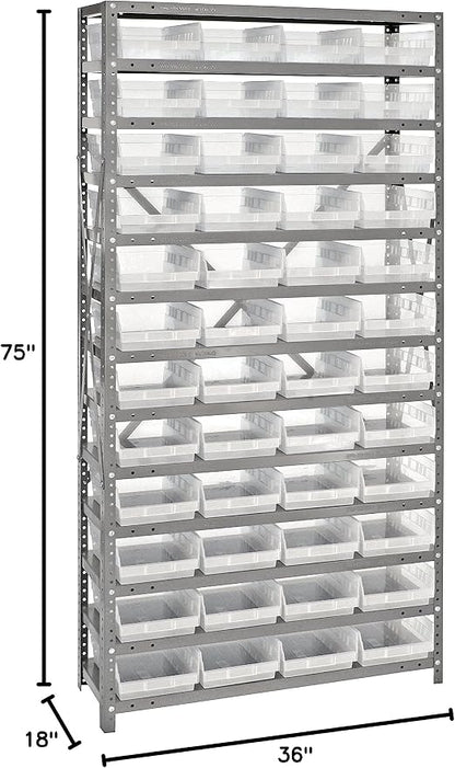 Quantum Storage Systems 1875-108CL Clear-View Sloped Shelving Unit - Image 2