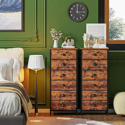 Furnulem Tall Dresser with 6 Drawers, Vertical End Table and Nightstand - Image 7