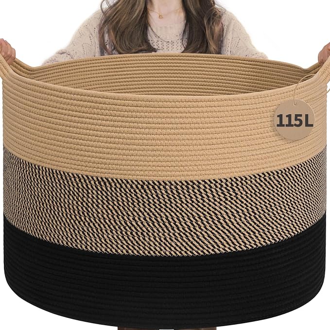 INDRESSME 115L Extra Large Blanket Basket by INDRESSME