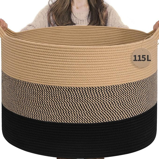 INDRESSME 115L Extra Large Blanket Basket by INDRESSME