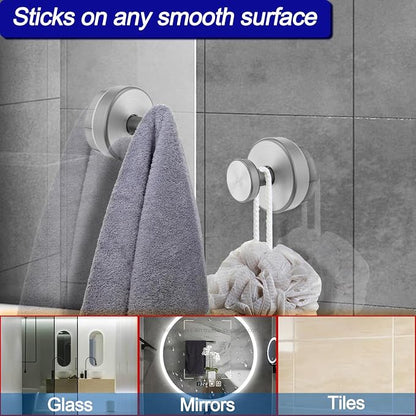 Bntuk Suction Cup Hooks for Shower, Removable Towel Hooks for Bathroom Window - Image 4