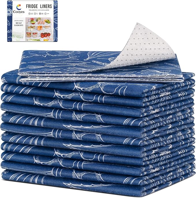 Cooyes Fridge Bin Liners, 12 Pack Refrigerator Liners by Cooyes