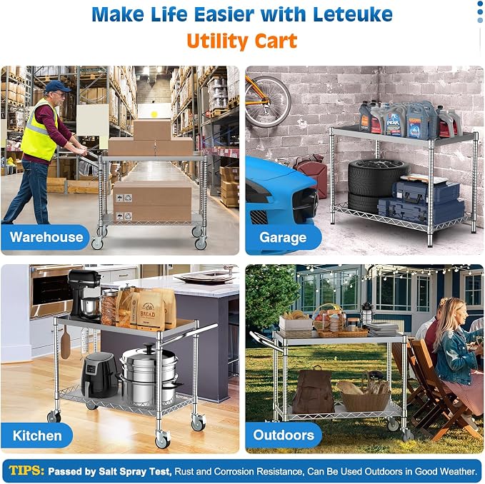 Leteuke 2 Tier Utility Tool Cart - Image 7
