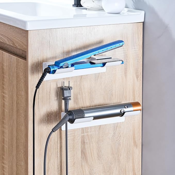 2 PCS Wall Mount Curling Iron Holder and Hair Tool Organizer - Image 4