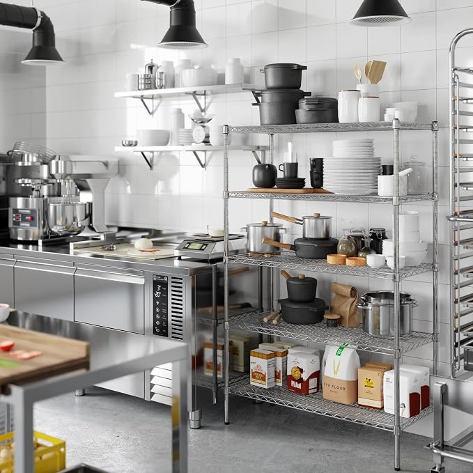 18" Deep x 42" Wide x 64" Height Wire Shelving Kit | 5-Tier | NSF Commercial - Image 6