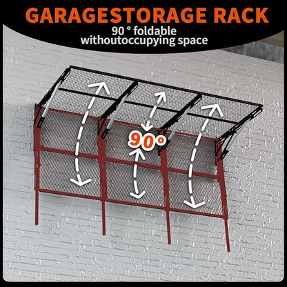 Heavy Duty Foldable Garage Storage Shelves Wall Mounted Metal Rack Unit - Image 4