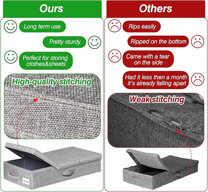 punemi Under Bed Storage Containers, Long Flat Firm Sides Underbed Organization - Image 5