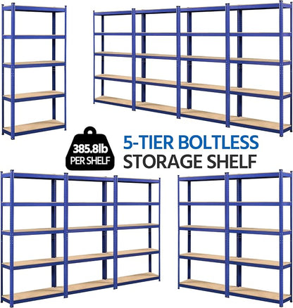 Topeakmart 5-Tier Utility Shelves, Metal Adjustable Garage Shelves Storage - Image 9
