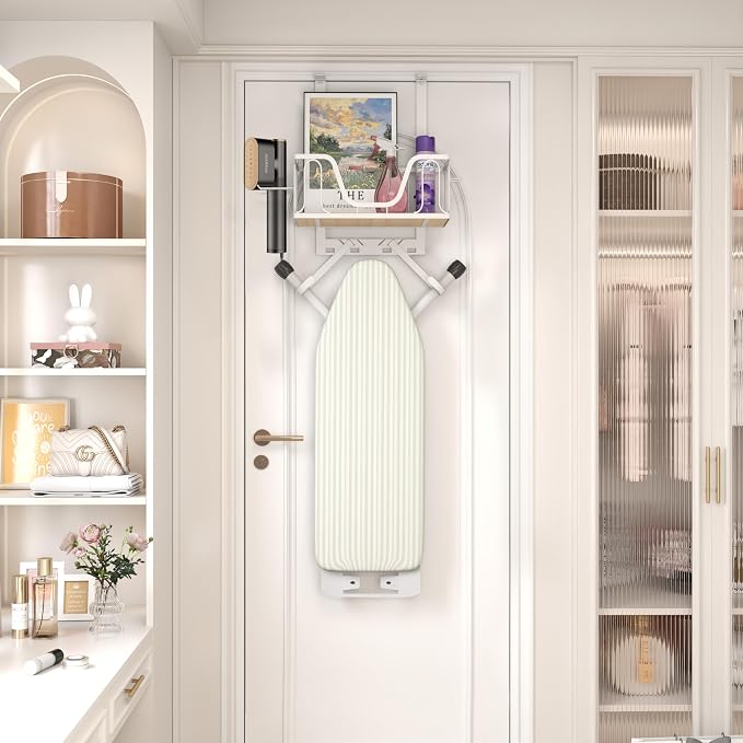 Ironing Board Hanger, CUFURNIX Wall Mount or Over the Door Iron Holder - Image 8