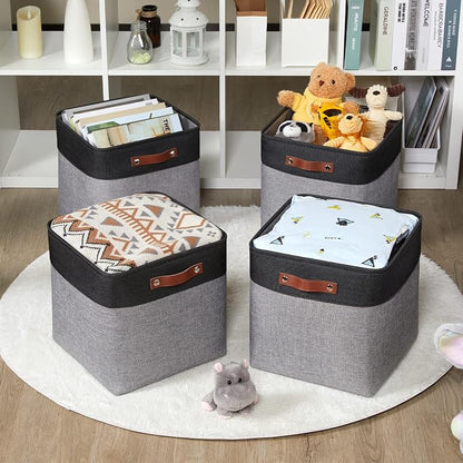 HNZIGE 13x13x13 Storage Baskets Large Fabric Storage Cubes - Image 7