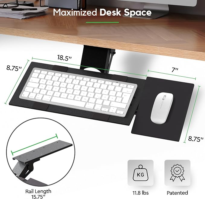 KT1 Ergonomic Keyboard Tray Under Desk - Image 3