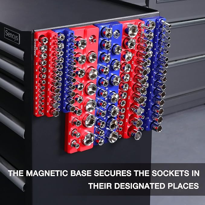 WORKPRO Magnetic Socket Organizer Set, 6-Piece Socket Holder Set Includes 1/4" - Image 7