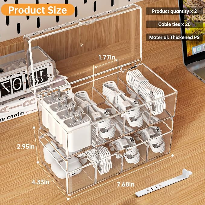 2 Pack Cable Organizer Box - Image 7