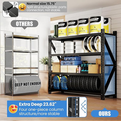 Heavy Duty Garage Storage Shelves 5000LBS Capacity, 4-Tier Large Industrial - Image 4