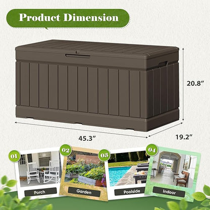 Flamaker Outdoor Storage Box 80 Gallon Resin Waterproof Deck Box Delivery Box - Image 4