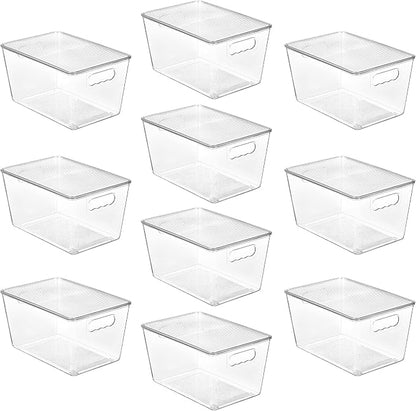 Vtopmart 10 Pack Clear Stackable Storage Bins by Vtopmart