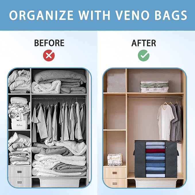 VENO 3 Pack Clothes Storage Bag Organizer - Image 7