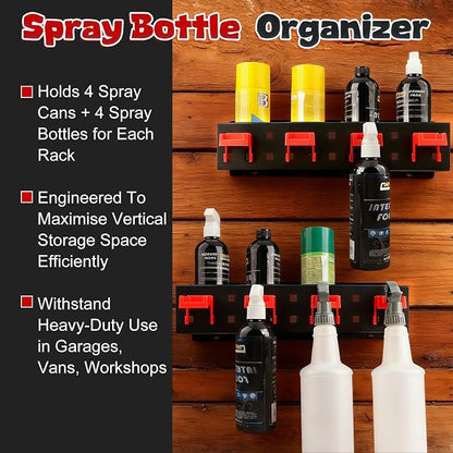 2 Pack Spray Bottle Holder Wall Mount, Carbon Steel Heavy-Duty Car Detailing - Image 8