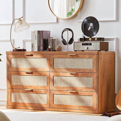 LEYAOYAO Rattan 6 Drawer Dresser - Image 8
